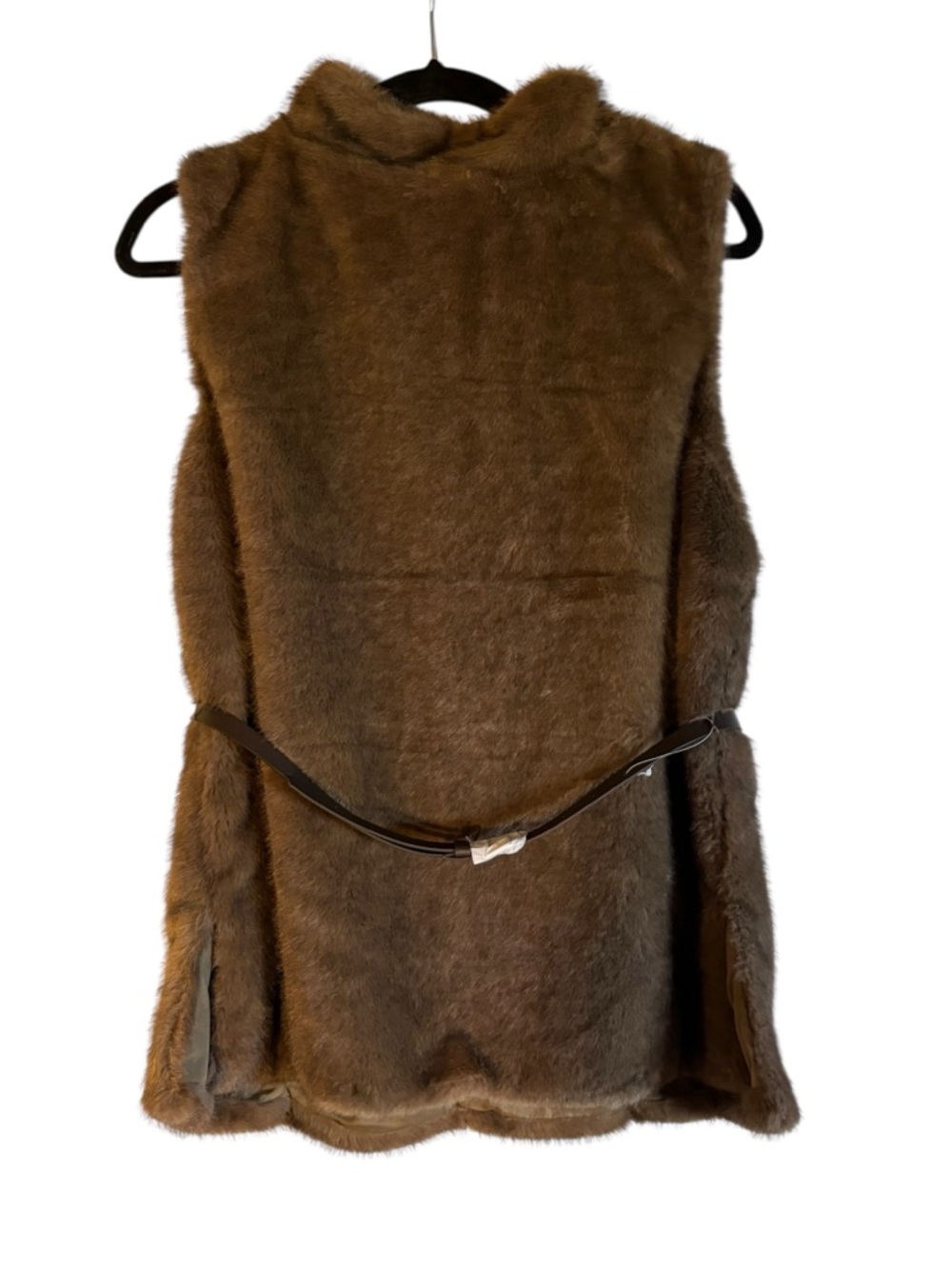 H&M NWT Faux Fur Mock Turtleneck Vest in Sz M - Picture 3 of 7
